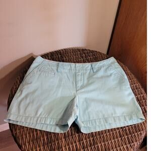 Tommy Hilfiger Womens Mint Green Cotton Shorts Size 8 Y2K Preppy Flag Logo